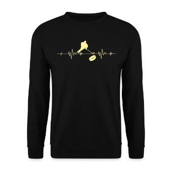 Heartbeat ice hockey hockey player heartbeat EKG - Unisex Sweatshirt - black - Front - Alina (178cm) & Michal (187cm)