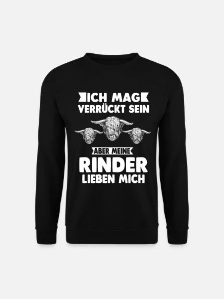 Rind Bauer Schottisches Hochlandrind Geschenk - Unisex Pullover - Schwarz