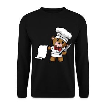 Chef Kitchen Restaurant Gourmet Chef Chefs Teddy - Unisex Sweatshirt - black - Front - Alina (178cm) & Michal (187cm)