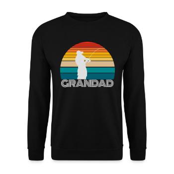 Fishing Gifts For GRANDAD - Unisex Sweatshirt - black - Front - Alina (178cm) & Michal (187cm)