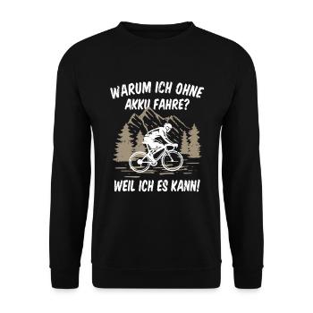 Vélo vélo de course sans batterie - Sweat-shirt Unisexe - noir - Devant - Alina (178cm) & Michal (187cm)