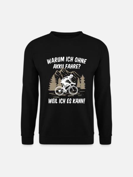 Fahrrad Rennrad ohne Akku fahren - Unisex Pullover - Schwarz