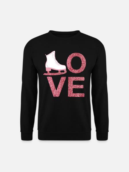 Love Figure Skating Skater Shoes Girls Skate Winte - Unisex Pullover - Schwarz