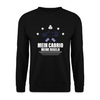 Mein Cabrio meine Regeln - Unisex Pullover - Schwarz - Vorne - Alina (178cm) & Michal (187cm)