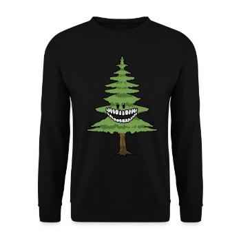 Arbre arbre arbre arbre forêt nature amusant sapin - Sweat-shirt Unisexe - noir - Devant - Alina (178cm) & Michal (187cm)