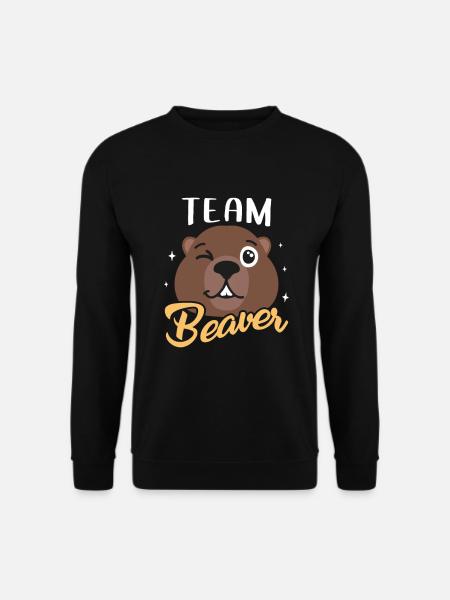 Waldarbeiter Otter Biber Geschenk - Unisex Pullover - Schwarz