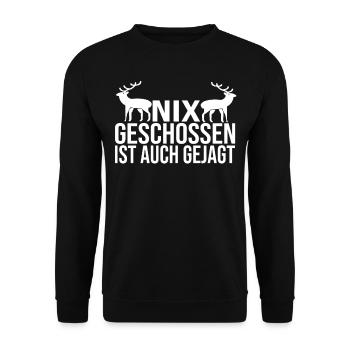 Lustige Jäger Jagen Jagt Geschenke - Unisex Pullover - Schwarz - Vorne - Alina (178cm) & Michal (187cm)