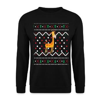 Giraffe Christmas - Unisex Sweatshirt - black - Front - Alina (178cm) & Michal (187cm)