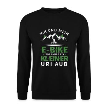 ebike mountain bike mountain biking bike gift - Unisex Sweatshirt - black - Front - Alina (178cm) & Michal (187cm)