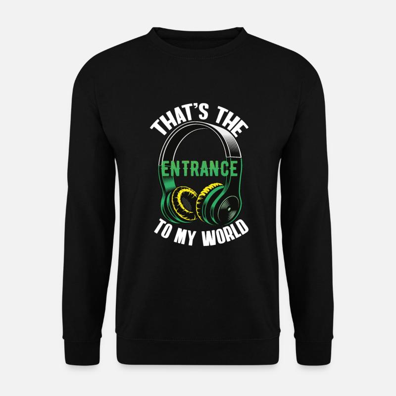 Kophörer als Eingang in die Musik Welt - Unisex Pullover - Schwarz