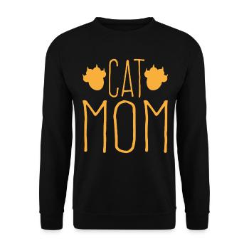 Cat Paw Mom Cute Cats Design - Unisex Sweatshirt - black - Front - Alina (178cm) & Michal (187cm)