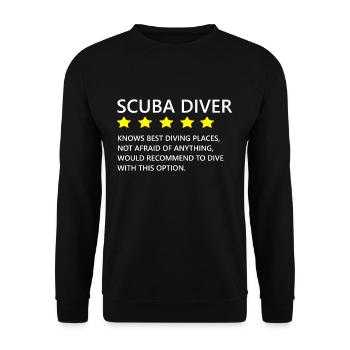 Scuba Diver Scuba Diving Snorkeler Birthday Gift - Unisex Sweatshirt - black - Front - Alina (178cm) & Michal (187cm)