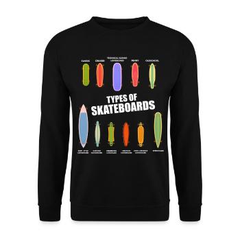 Type Of Skateboards Skater Skater Life Skating Ska - Unisex Pullover - Schwarz - Vorne - Alina (178cm) & Michal (187cm)