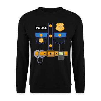 Police Costume Policeman Policewoman Cop Law Enfor - Unisex Sweatshirt - black - Front - Alina (178cm) & Michal (187cm)