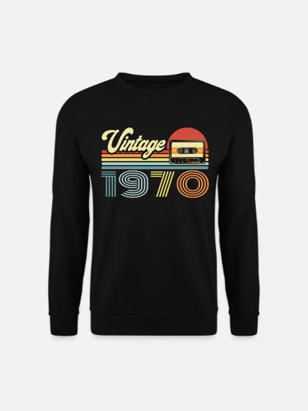 Vintage 1970 Cassette Mixtape - 50e anniversaire - Sweat-shirt Unisexe - noir