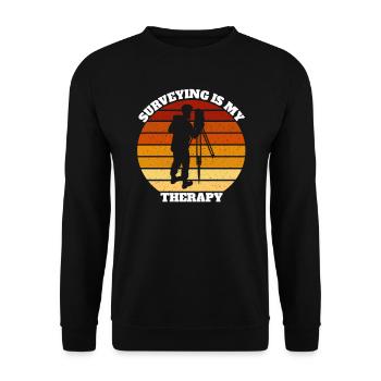 Funny Land Surveyoer Surveying Carpenter Hobby - Unisex Sweatshirt - black - Front - Alina (178cm) & Michal (187cm)