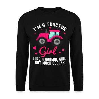 Tractor Agriculture Farm Farm Equipment Girl - Unisex Sweatshirt - black - Front - Alina (178cm) & Michal (187cm)