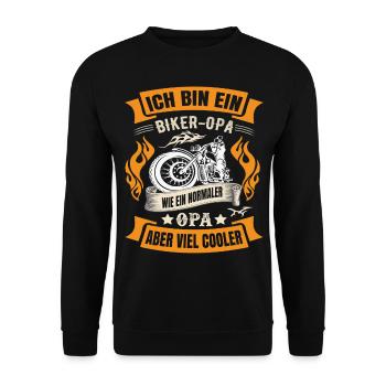 Biker Opa - Unisex Pullover - Schwarz - Vorne - Alina (178cm) & Michal (187cm)
