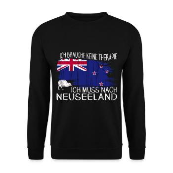 Neuseeland Newzealand Vogel Kiwi Backpacker - Unisex Pullover - Schwarz - Vorne - Alina (178cm) & Michal (187cm)