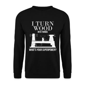 Tourneurs Drechselbank Drechsel - Sweat-shirt Unisexe - noir - Devant - Alina (178cm) & Michal (187cm)