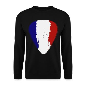 France Guitar Pick Flag Guitarist - Unisex Sweatshirt - black - Front - Alina (178cm) & Michal (187cm)