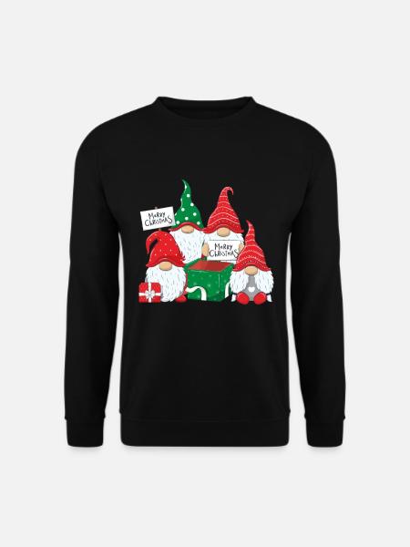 Merry Christmas Nikolausmützen Zwerge XMas Wichtel - Unisex Pullover - Schwarz