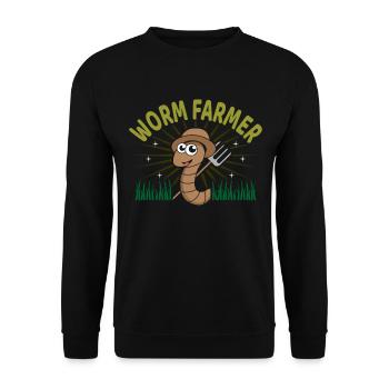 Worm Farmer Vermiculture Vermiculturist - Unisex Sweatshirt - black - Front - Alina (178cm) & Michal (187cm)