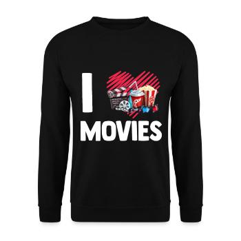 Film Kino Fernsehen Geschenk Filmabend - Unisex Pullover - Schwarz - Vorne - Alina (178cm) & Michal (187cm)