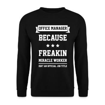 Gestionnaire de bureau - Cool Gift Job - Sweat-shirt Unisexe - noir - Devant - Alina (178cm) & Michal (187cm)
