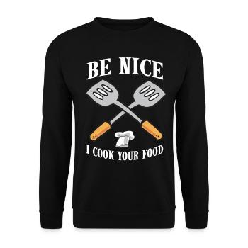 Chef Chef Gourmet Chef Hat Gift Cuisine - Sweat-shirt Unisexe - noir - Devant - Alina (178cm) & Michal (187cm)