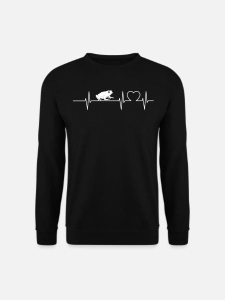 Frosch Herzschlag Puls Kröte Feuerkröte Geschenk - Unisex Pullover - Schwarz