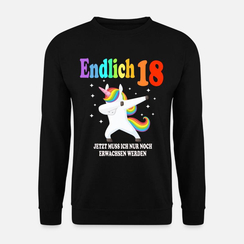 18. Geburtstag Einhorn Einhörner Erwachsen - Unisex Pullover - Schwarz