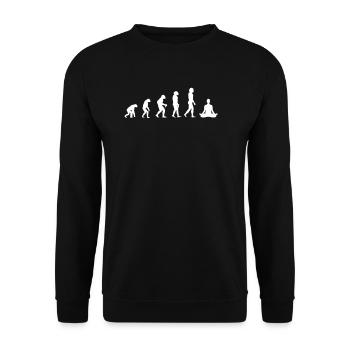 évolution de la méditation - Sweat-shirt Unisexe - noir - Devant - Alina (178cm) & Michal (187cm)