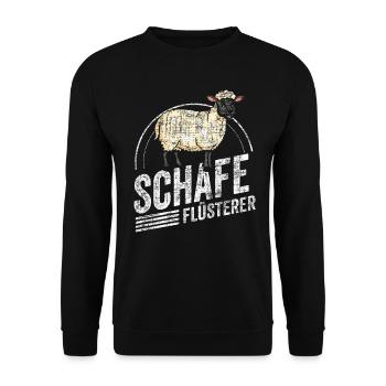 Schafe Flüsterer Lamm Schäfer Bauernhof Geschenk - Unisex Pullover - Schwarz - Vorne - Alina (178cm) & Michal (187cm)