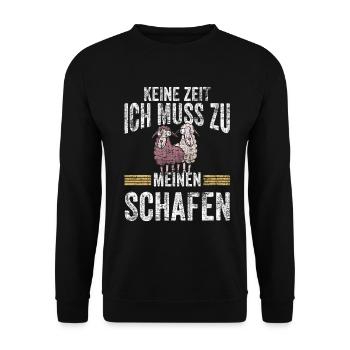 Schaf Landwirt Schäfer Bauer Bauernhof Geschenk - Unisex Pullover - Schwarz - Vorne - Alina (178cm) & Michal (187cm)