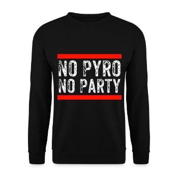 No Pyro No Party - Unisex Pullover - Schwarz - Vorne - Alina (178cm) & Michal (187cm)