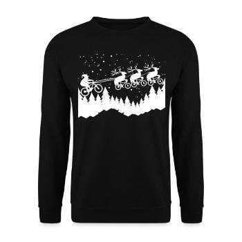 Bicycle christmas - Unisex Sweatshirt - black - Front - Alina (178cm) & Michal (187cm)