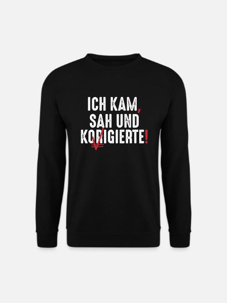 Lustiges Lehrer Deutsch Rechtschreibung Geschenk - Unisex Pullover - Schwarz