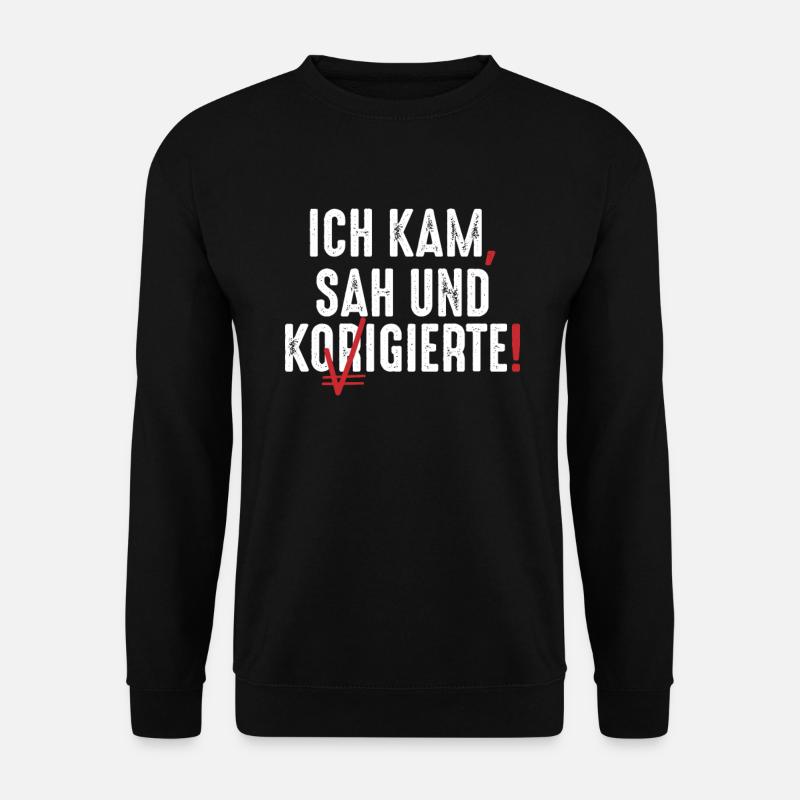 Lustiges Lehrer Deutsch Rechtschreibung Geschenk - Unisex Pullover - Schwarz