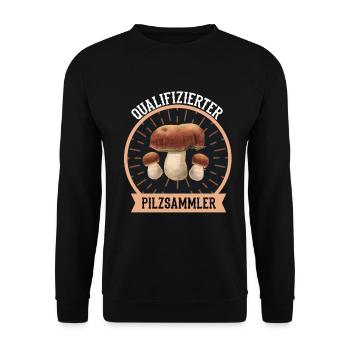 Pilze Sammeln Pilzsammler Steinpilze Waldpilze - Unisex Pullover - Schwarz - Vorne - Alina (178cm) & Michal (187cm)