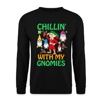 Joyeux Noël, Joyeux Noël, Joyeux Noël - Sweat-shirt Unisexe - noir - Devant - Alina (178cm) & Michal (187cm)