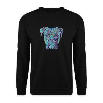 Boxer Funny - Unisex Sweatshirt - black - Front - Alina (178cm) & Michal (187cm)