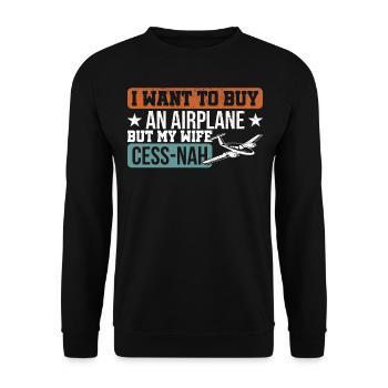 Flugzeug Fliegen Luftfahrzeugführer Geschenk - Unisex Pullover - Schwarz - Vorne - Alina (178cm) & Michal (187cm)