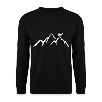 Montagne avec bouquetin - Sweat-shirt Unisexe - noir - Devant - Alina (178cm) & Michal (187cm)