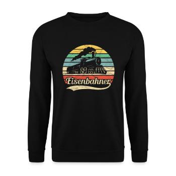 Eisenbahner Retro Vintage - Unisex Pullover - Schwarz - Vorne - Alina (178cm) & Michal (187cm)