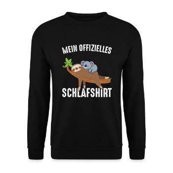 Mein offizielles Schlafshirt Geschenk - Unisex Pullover - Schwarz - Vorne - Alina (178cm) & Michal (187cm)