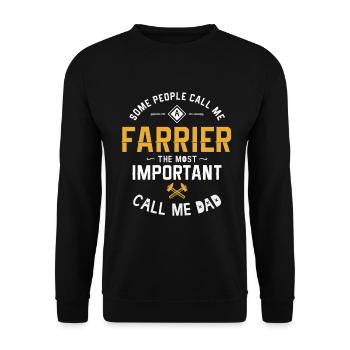 Hufschmied Hufschmiede Schmiede Geschenkidee - Unisex Pullover - Schwarz - Vorne - Alina (178cm) & Michal (187cm)