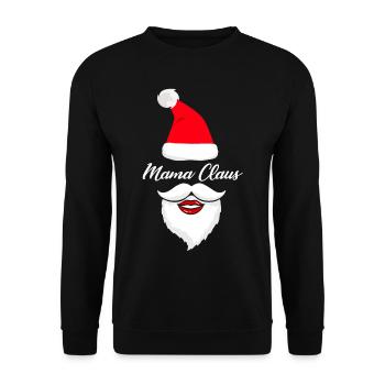 Mama Clause Grandma Santa Merry Christmas Grandmot - Unisex Sweatshirt - black - Front - Alina (178cm) & Michal (187cm)