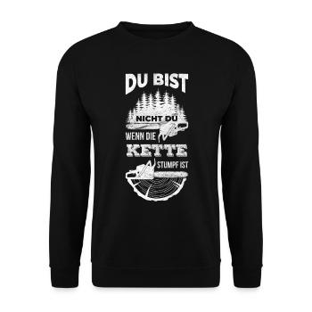 Forstwirt Waldarbeiter Geschenk f�r einen Holzf�ll - Unisex Pullover - Schwarz - Vorne - Alina (178cm) & Michal (187cm)