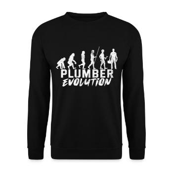 Plombier évolution plomberie tuyau plombier blague - Sweat-shirt Unisexe - noir - Devant - Alina (178cm) & Michal (187cm)